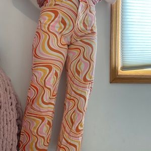 Women’s marble colorful jeans